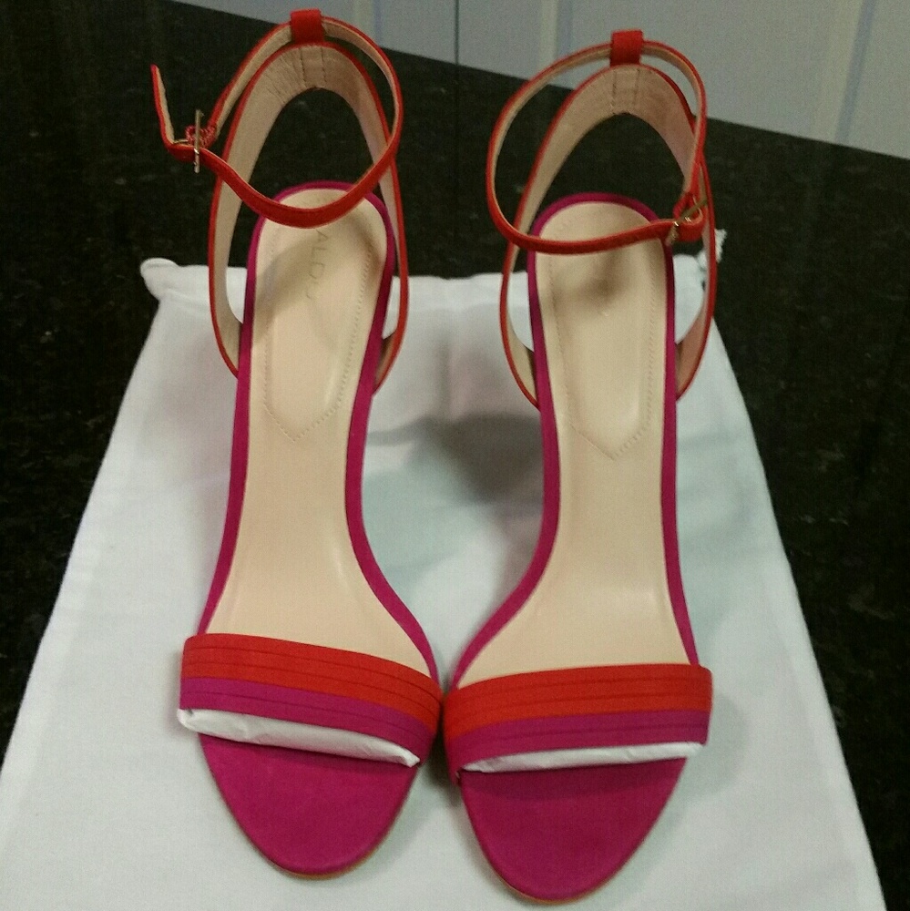 NEW Aldo KAENAVIA Sandal (Fuchsia/Orange Suede)